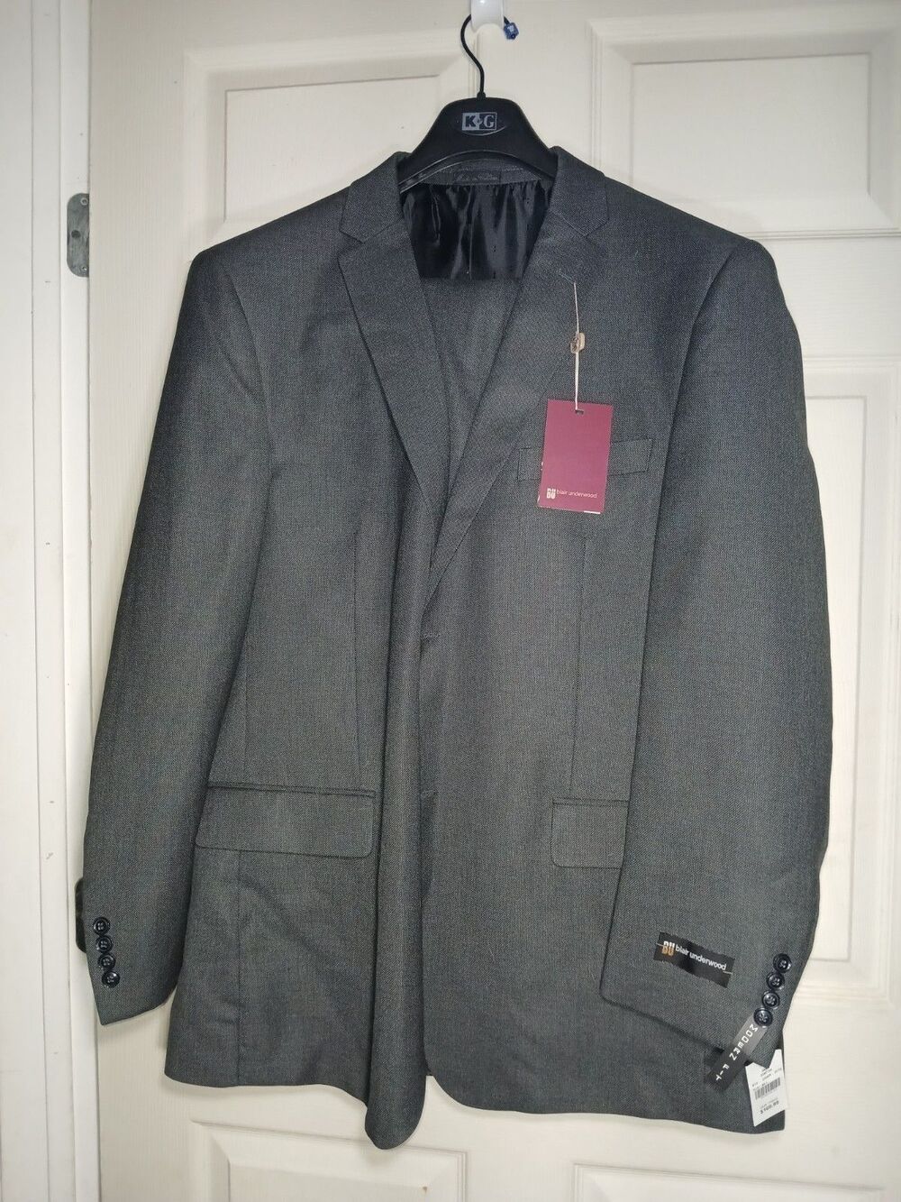 Blair Underwood Men's Black Suit 50L Jacket 45W Pants NWT